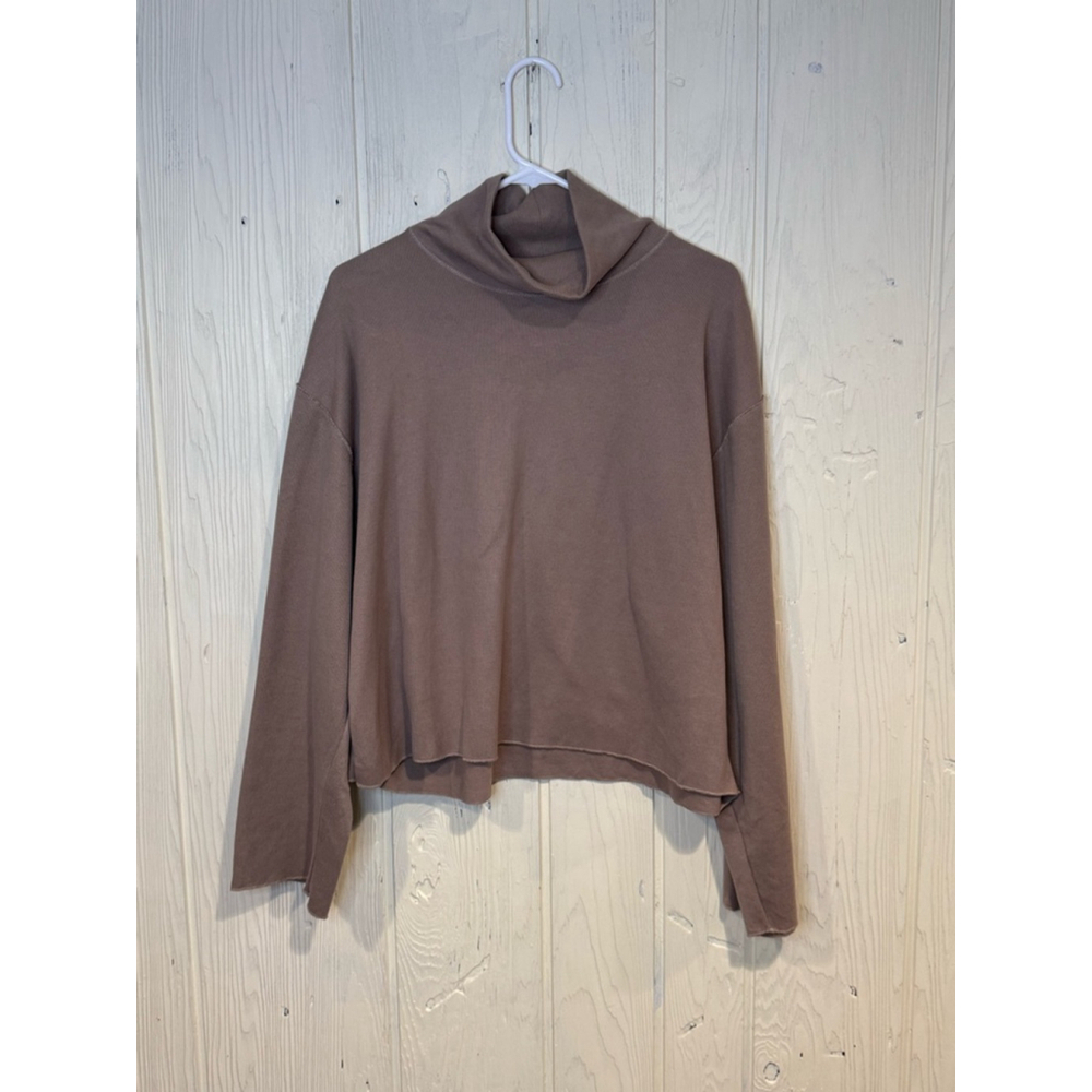 Zara Brown Turtleneck Sweatshirt Size XL